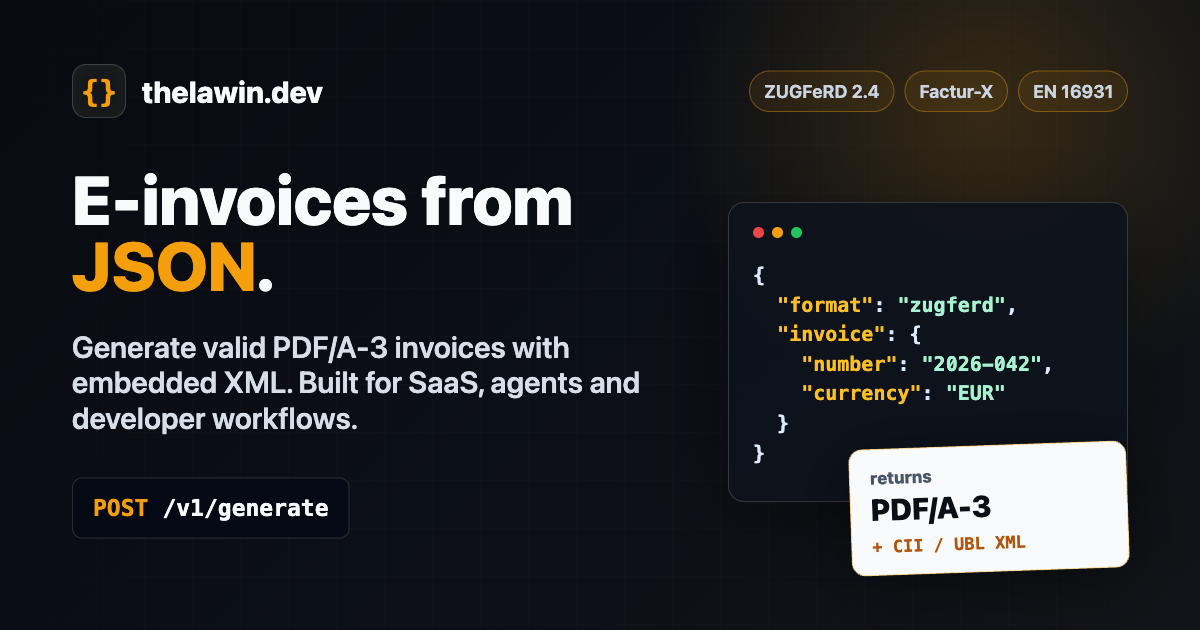 thelawin.dev — E-Invoicing API